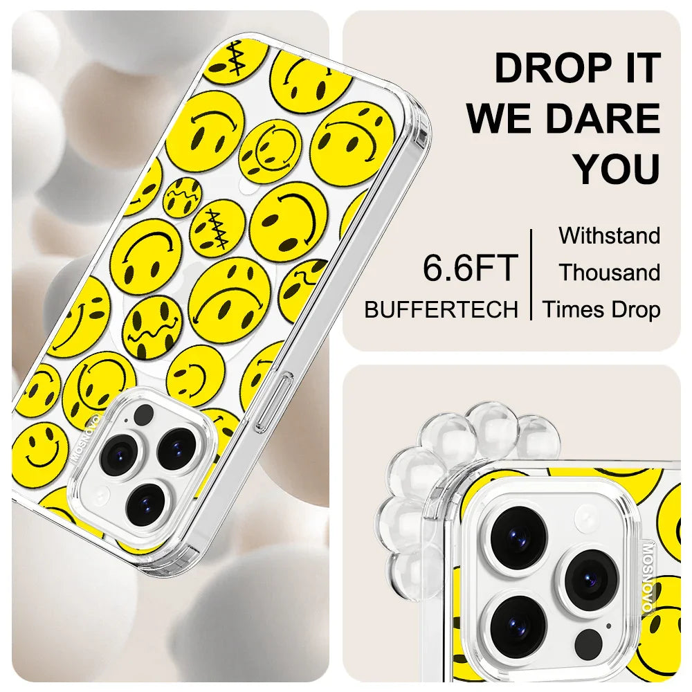 Smiley Face Phone Case - iPhone 14 Pro Max Case Clear With MagSafe