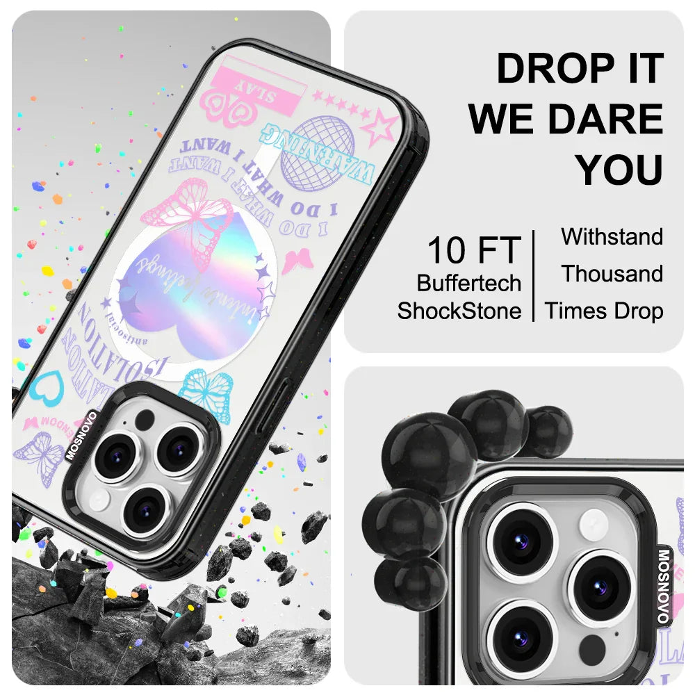 Intense Feeling Phone Case - iPhone 16 Pro Case Clear Black ShockStone With MagSafe