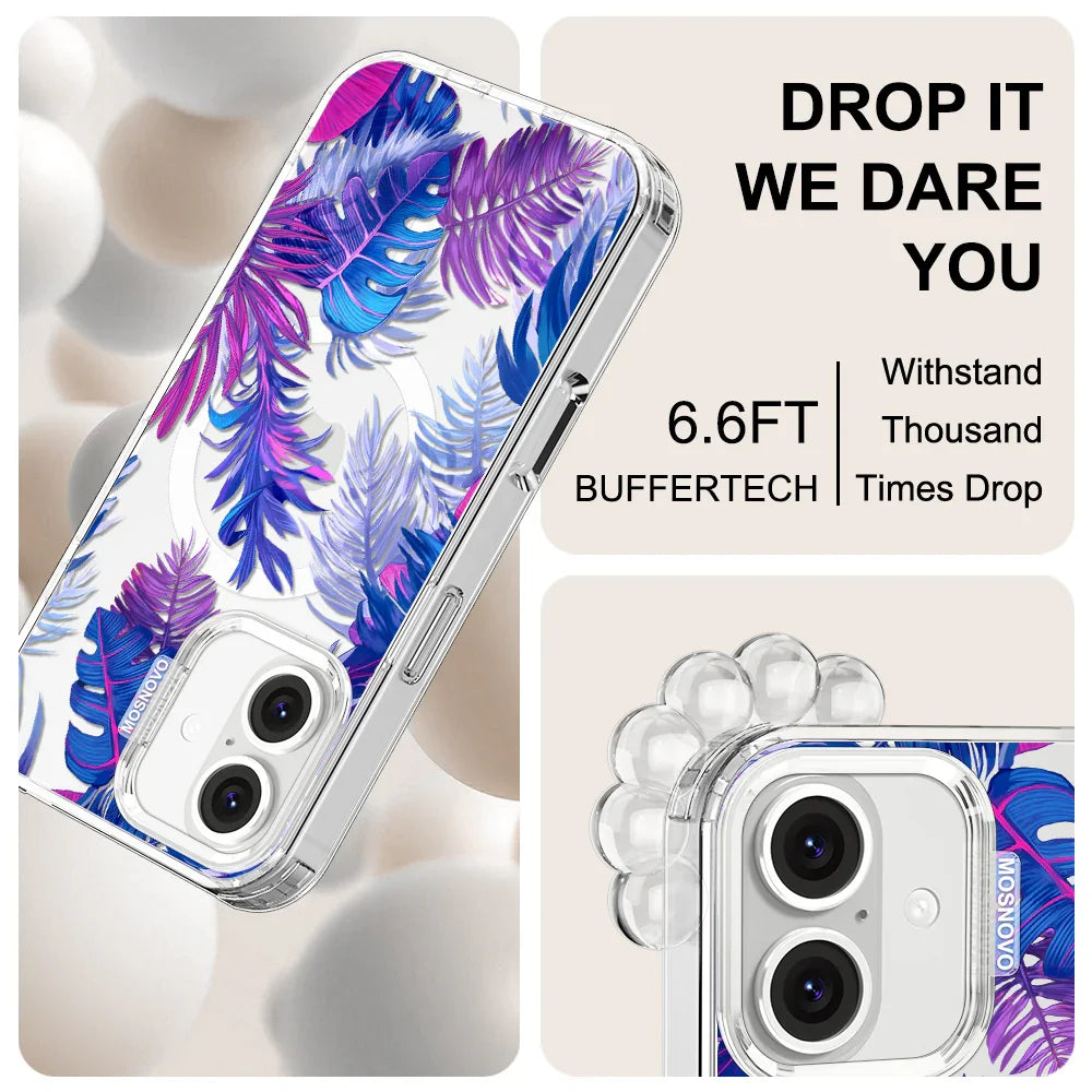 Fancy Palm Leaf Phone Case - iPhone 16 Case Clear With MagSafe