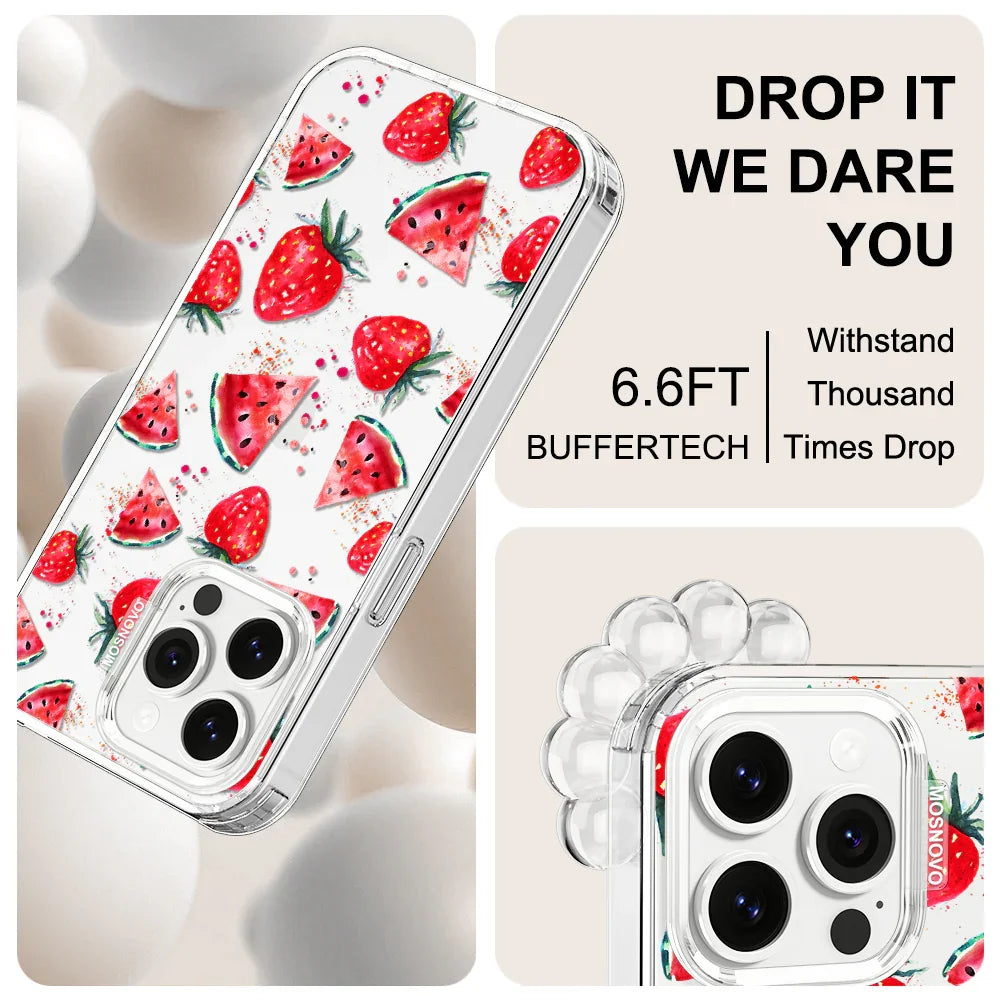 Watermelon Strawberry Phone Case - iPhone 13 Pro Case Clear