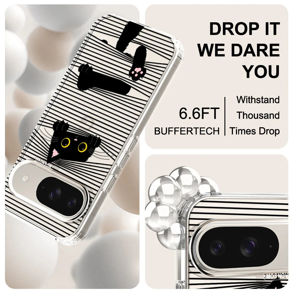 Hidden Black Cat Phone Case - Google Pixel 9 Case Clear