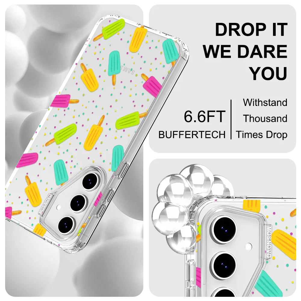 Rainbow Ice Pop Phone Case - Samsung Galaxy S24 FE Case Clear