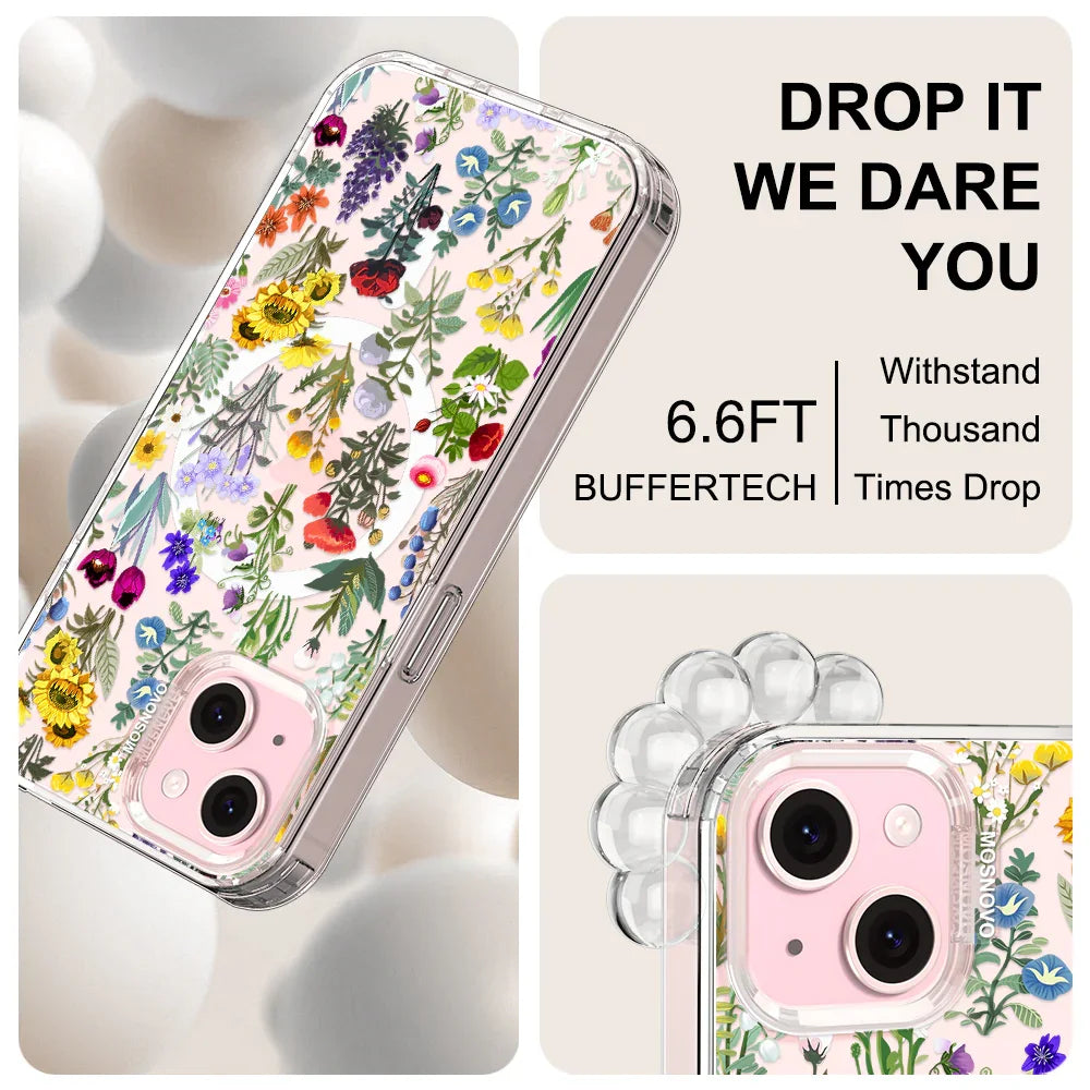 Wildflowers Phone Case - iPhone 15 Plus Case Clear With MagSafe