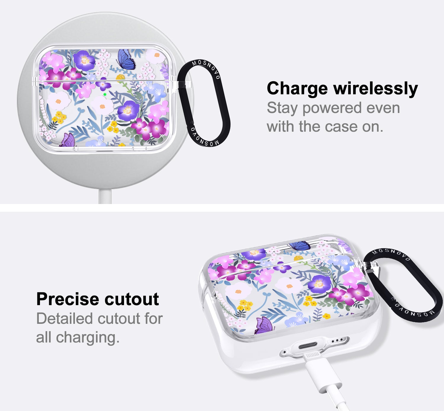 Purple Peri Nemophila Flower Airpods Pro 3 Case