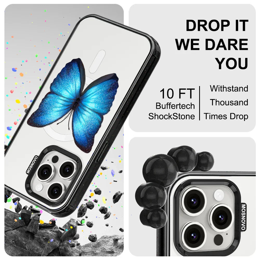 Morphidae Phone Case - iPhone 15 Pro Max Case Clear Black ShockStone