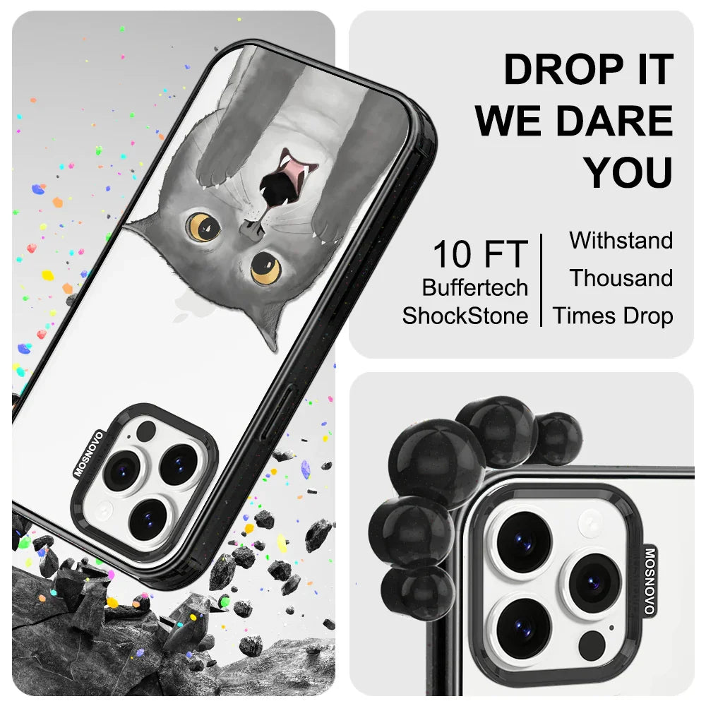 OMG Cat Phone Case - iPhone 13 Pro Max Case Clear Black ShockStone