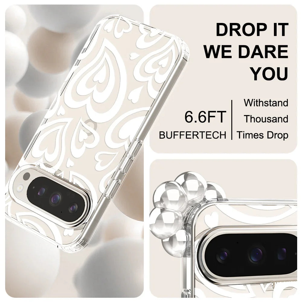 Twist Heart Phone Case - Google Pixel 9 Pro XL Case Clear