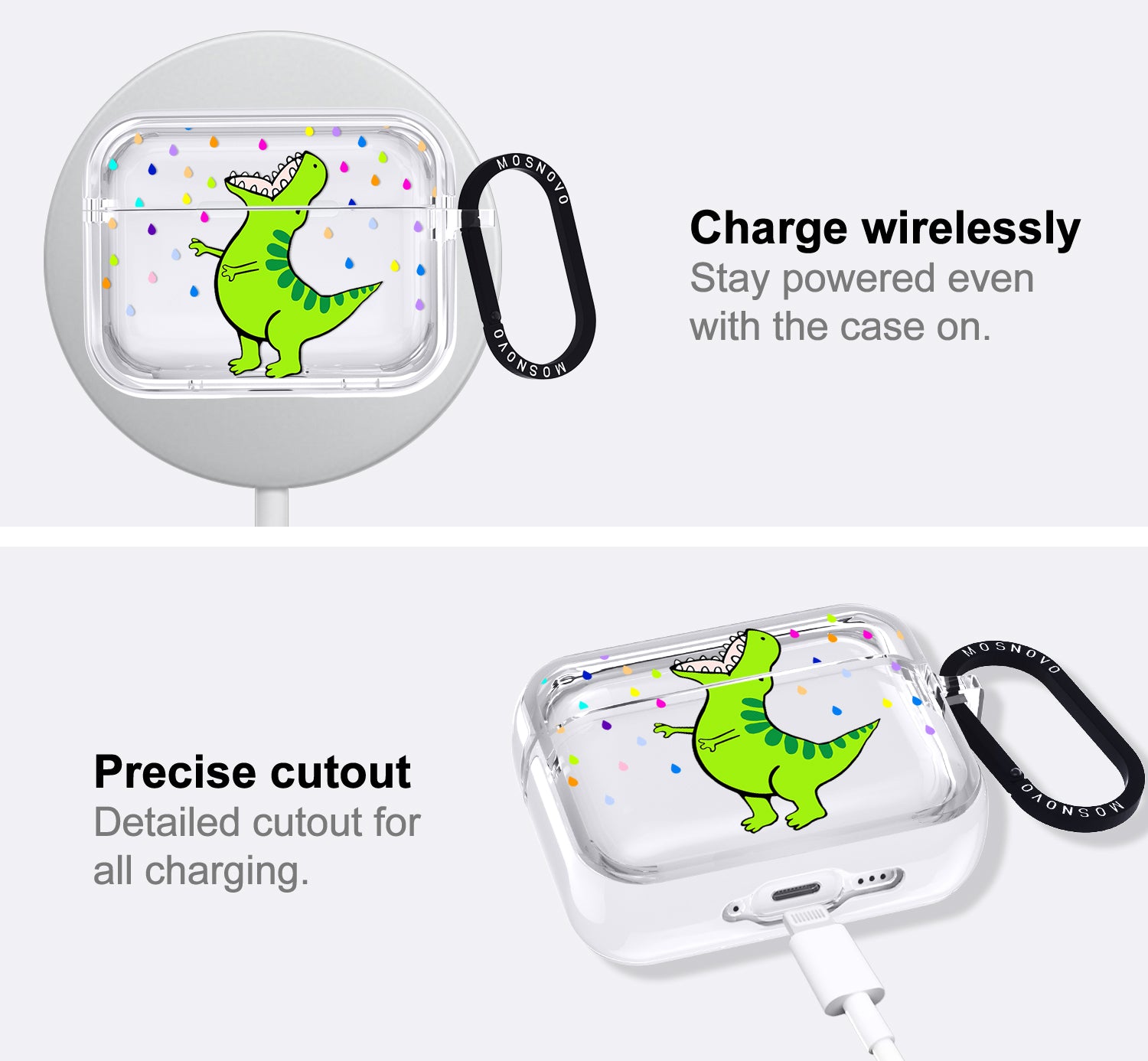Rainbow Dinosaur Airpods Pro 3 Case