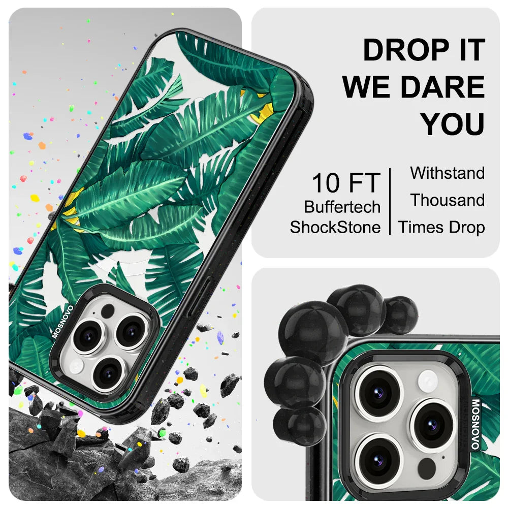 Banana Leaf Phone Case - iPhone 15 Pro Max Case Clear Black ShockStone