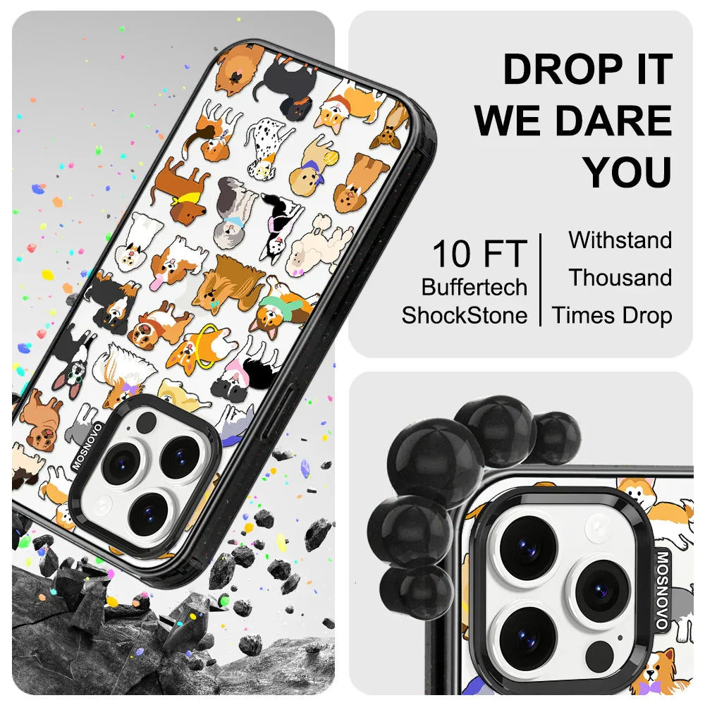 Cute Puppy Phone Case - iPhone 14 Pro Max Case Clear Black ShockStone