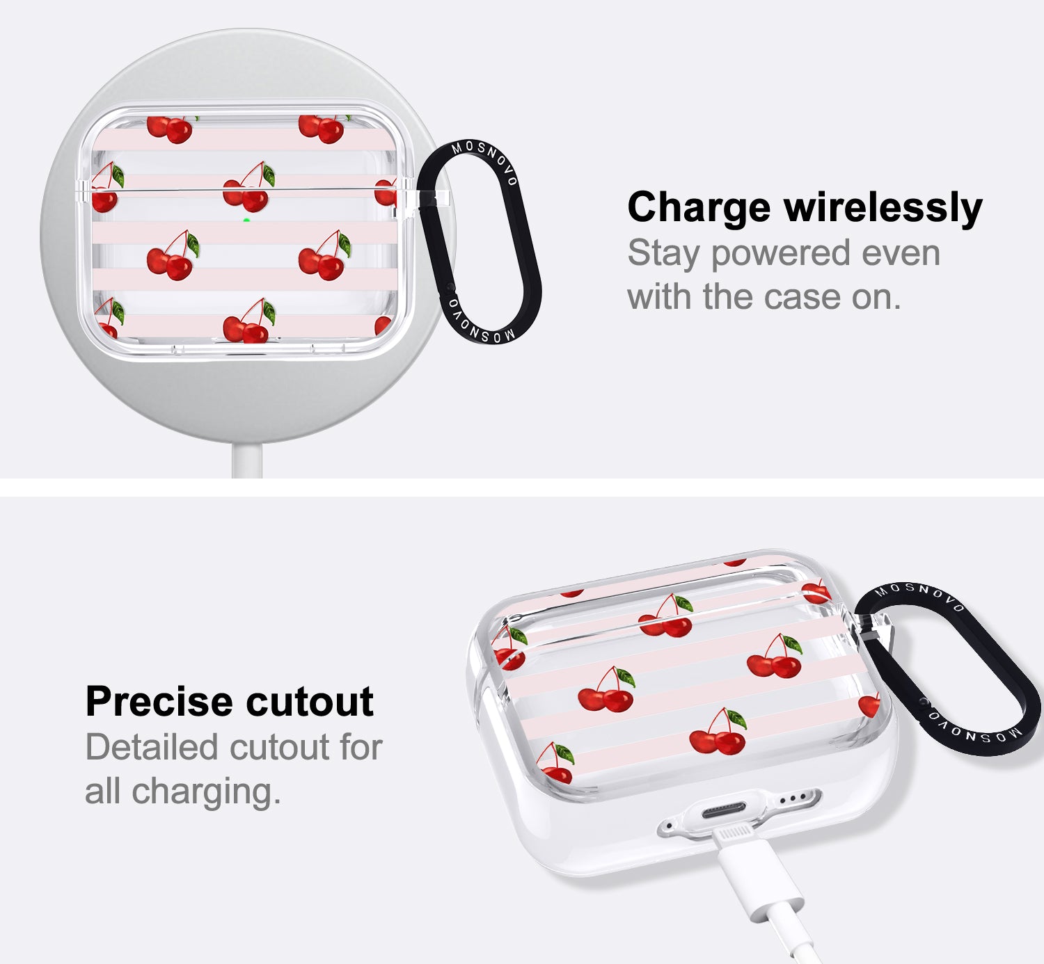Pink Stripes Cherry Airpods Pro 3 Case