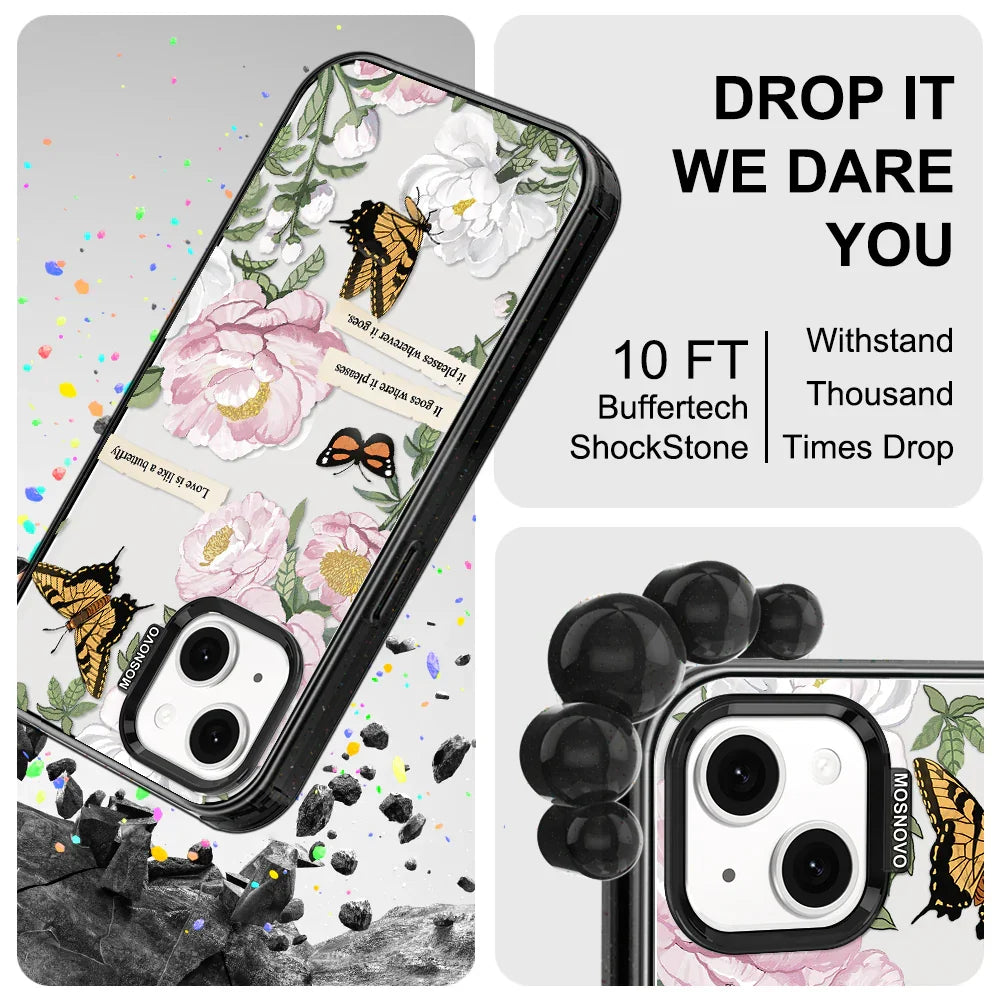 Bloom Phone Case - iPhone 14 Case Clear Black ShockStone