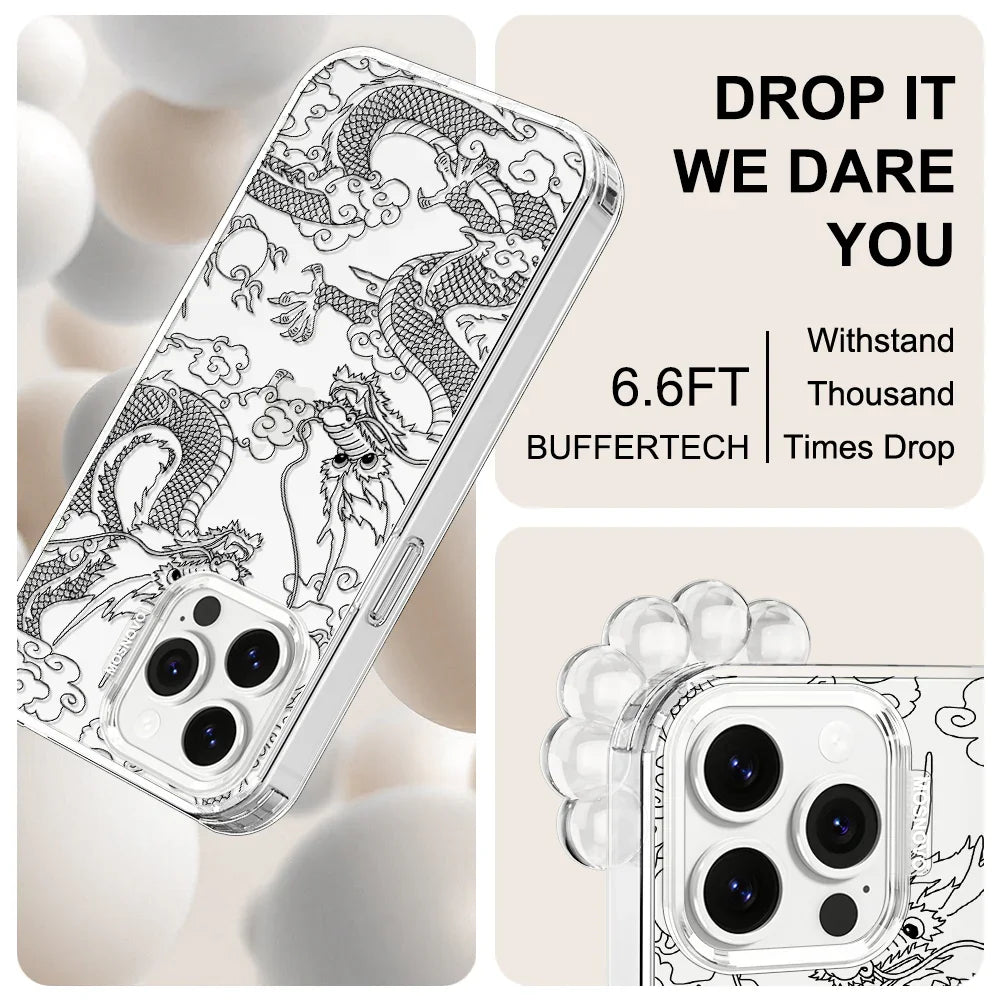 Black Dragon Phone Case - iPhone 13 Pro Max Case Clear