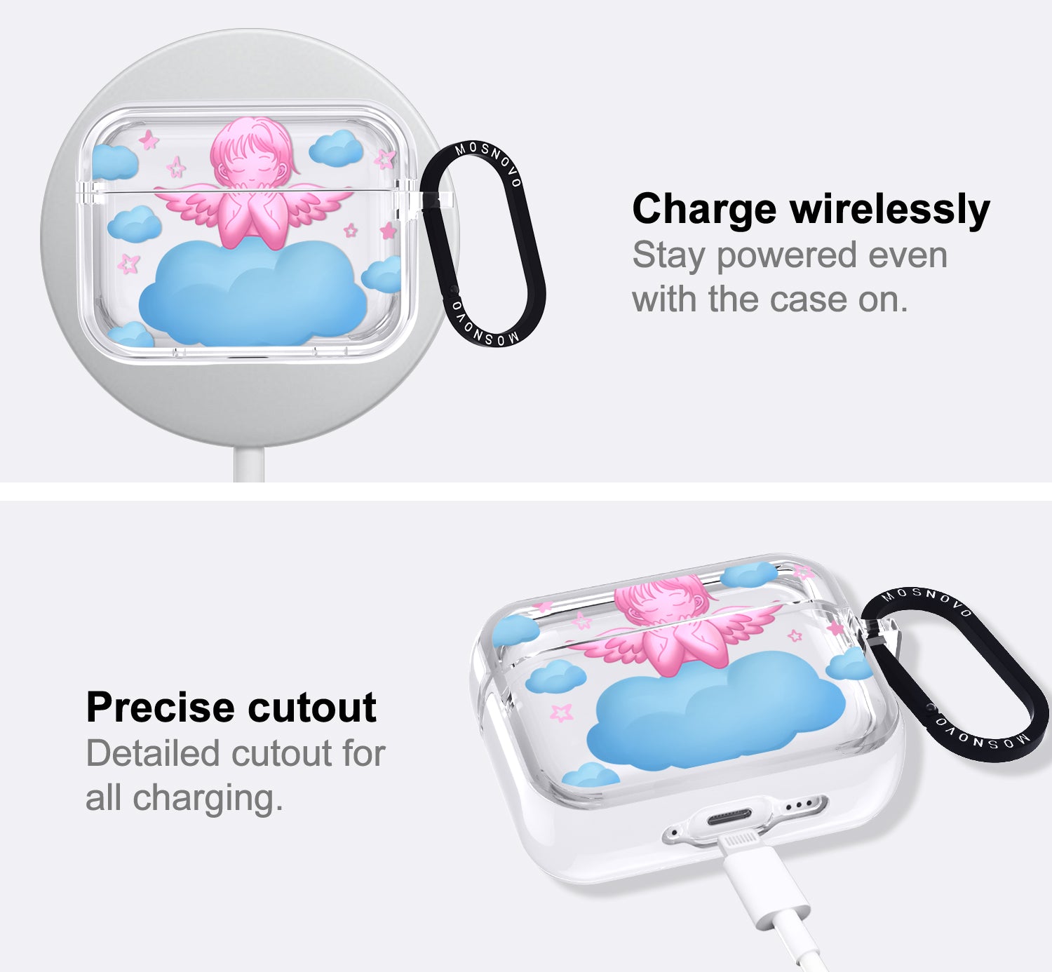 Pink Serenity Angel Airpods Pro 3 Case