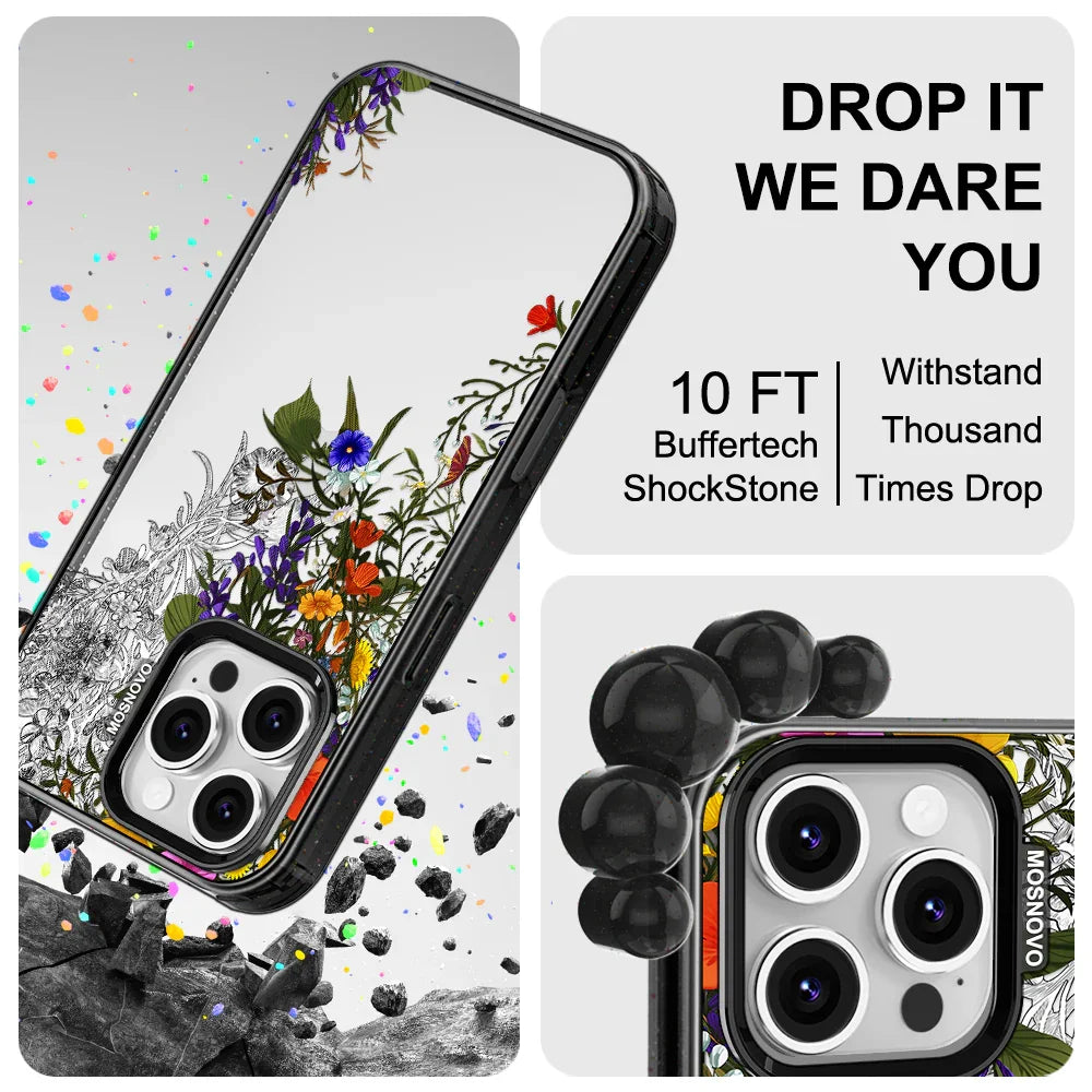 Spring Meadow Phone Case - iPhone 16 Pro Max Case Clear Black ShockStone