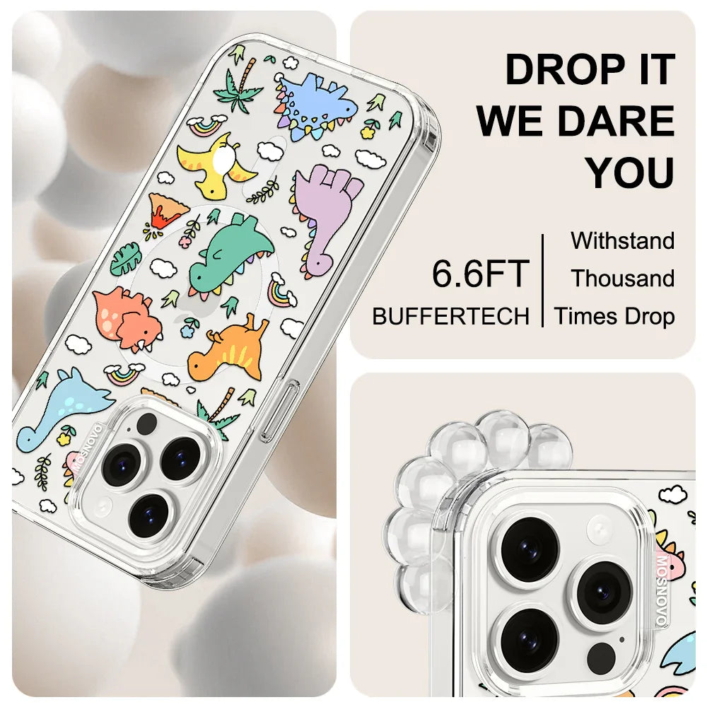 Dinosaur Land Phone Case - iPhone 15 Pro Max Case Clear With MagSafe
