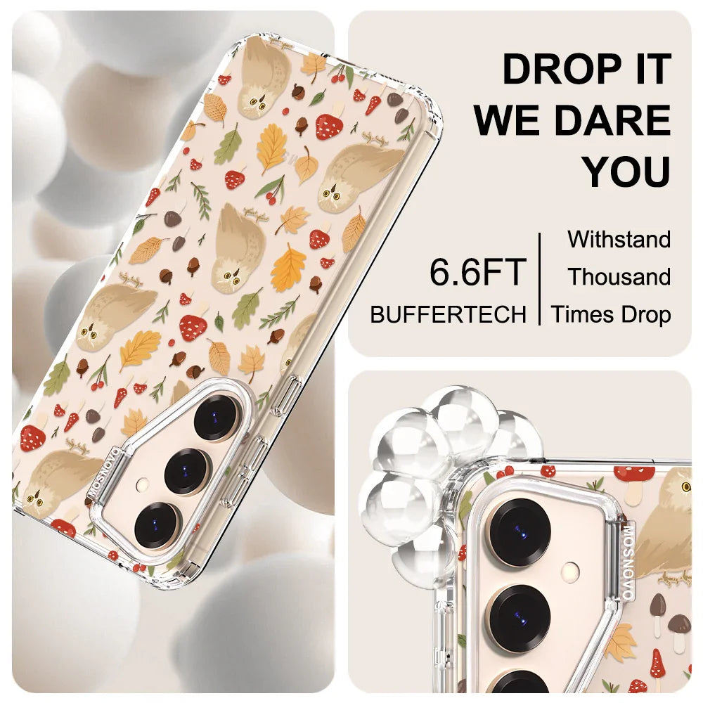 Autumn Owl Phone Case - Samsung Galaxy S25 Plus Case Clear
