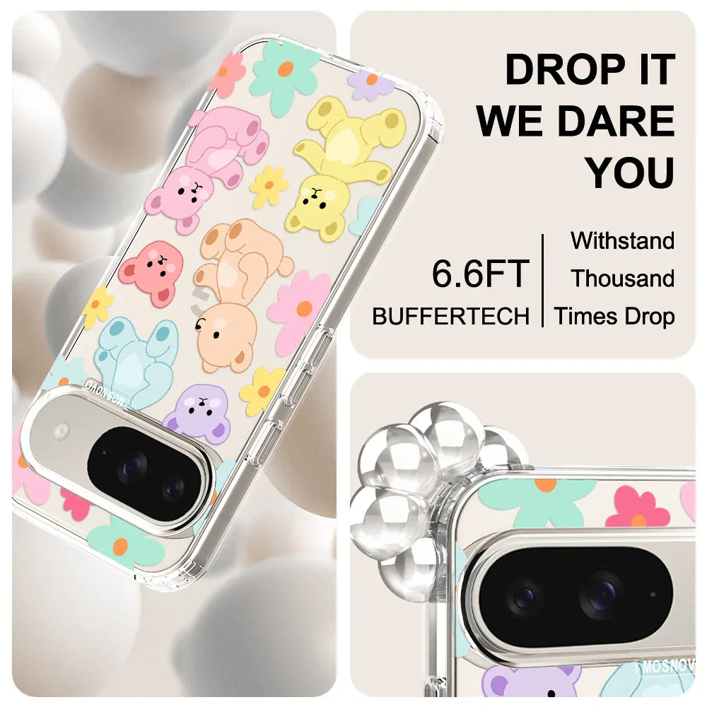 Cute Teddy Bear Phone Case - Google Pixel 9 Case Clear