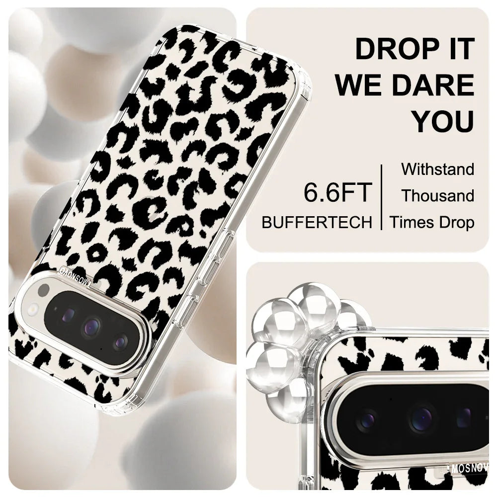 Black Leopard Print Phone Case - Google Pixel 9 Pro XL Case Clear
