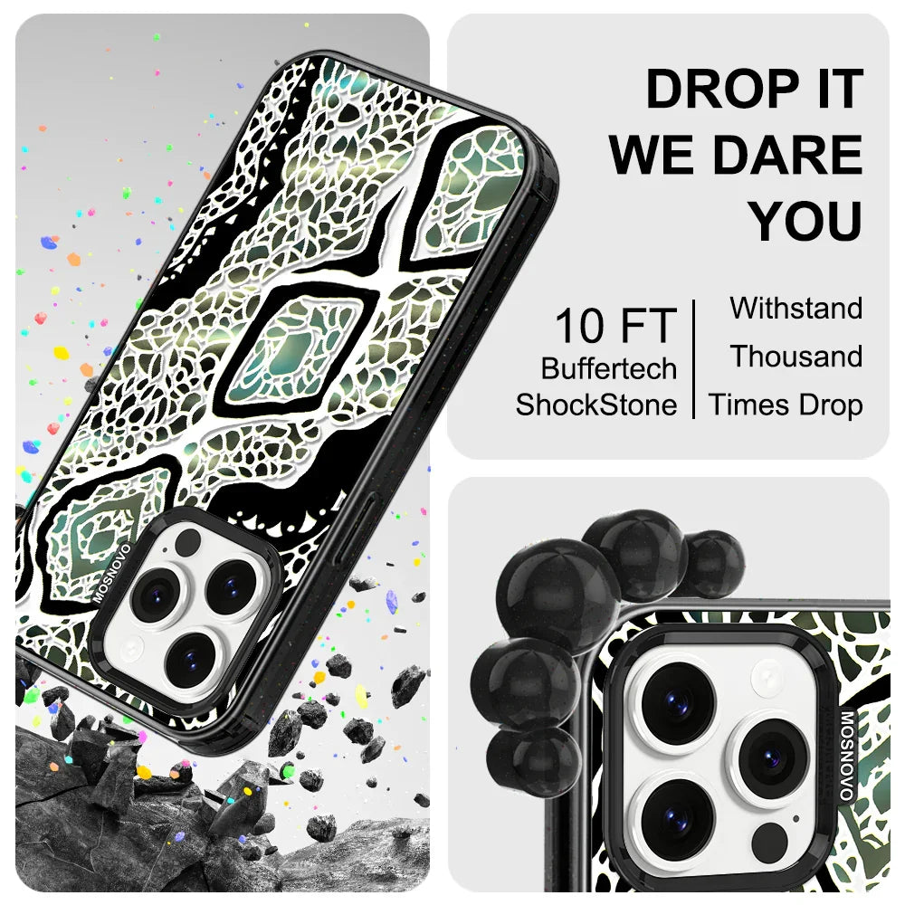 Jade Snake Phone Case - iPhone 13 Pro Case Clear Black ShockStone