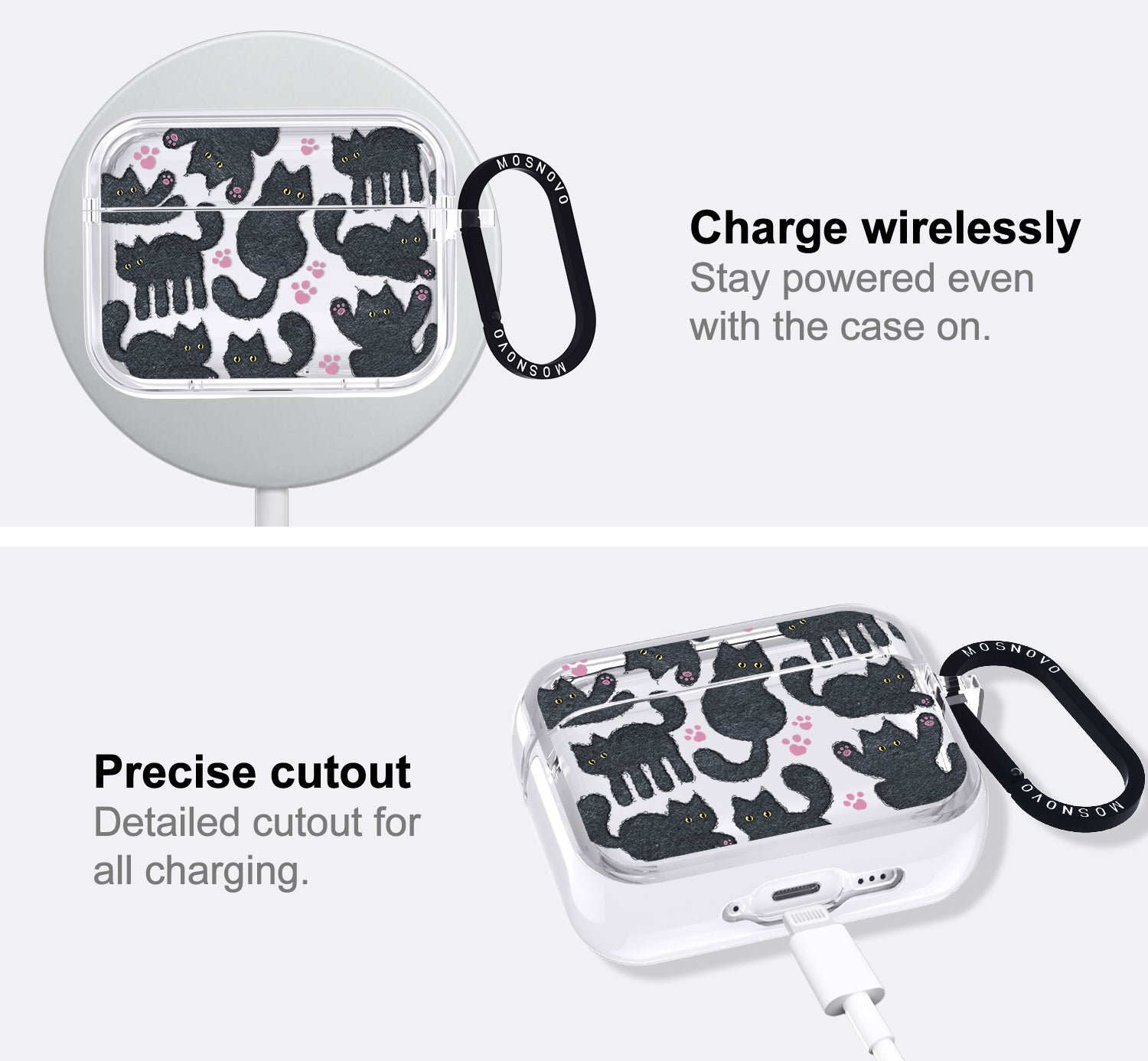 Black Furry Cat Airpods Pro 3 Case