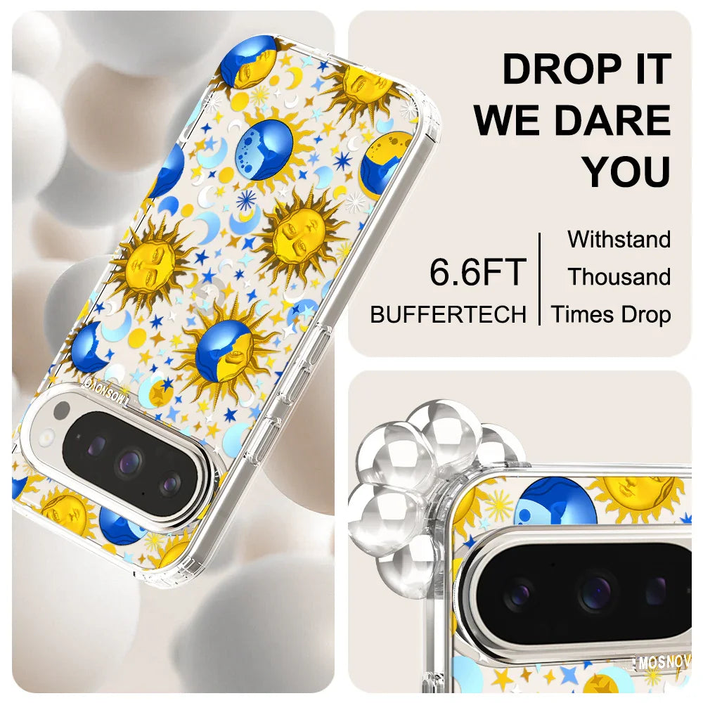Celestial Sun Moon Phone Case - Google Pixel 9 Pro XL Case Clear