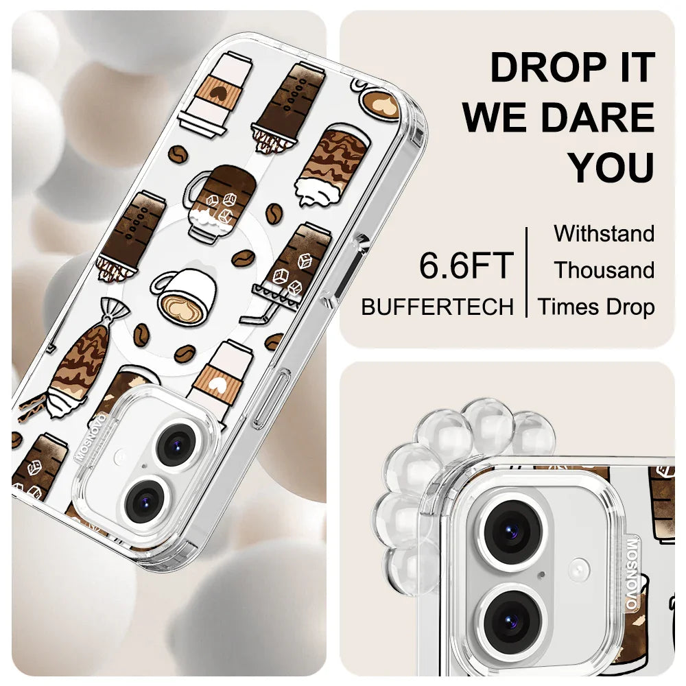 Coffee Phone Case - iPhone 16 Case Clear With MagSafe