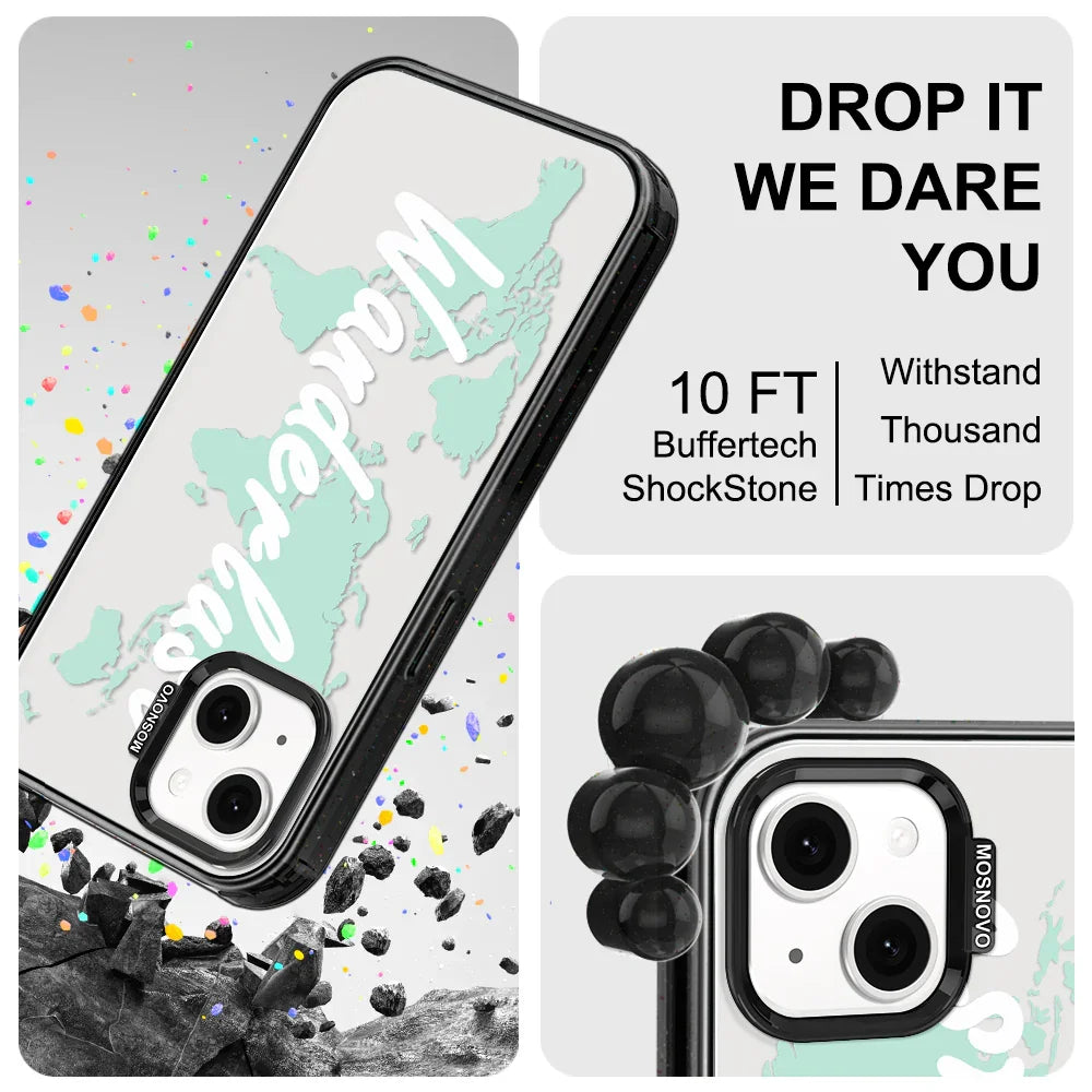 Wanderlust Phone Case - iPhone 13 Case Clear Black ShockStone