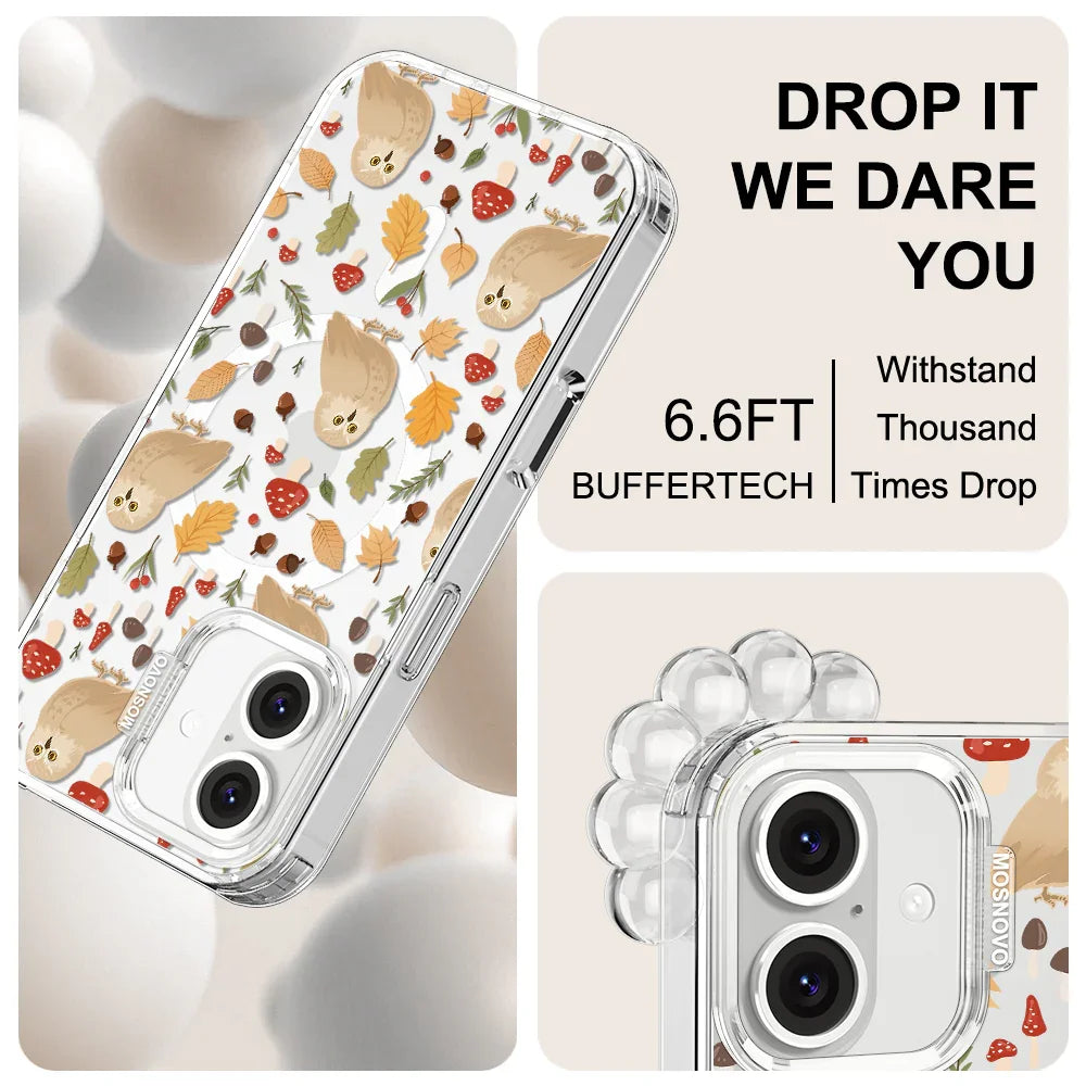 Autumn Owl Phone Case - iPhone 16 Plus Case Clear With MagSafe