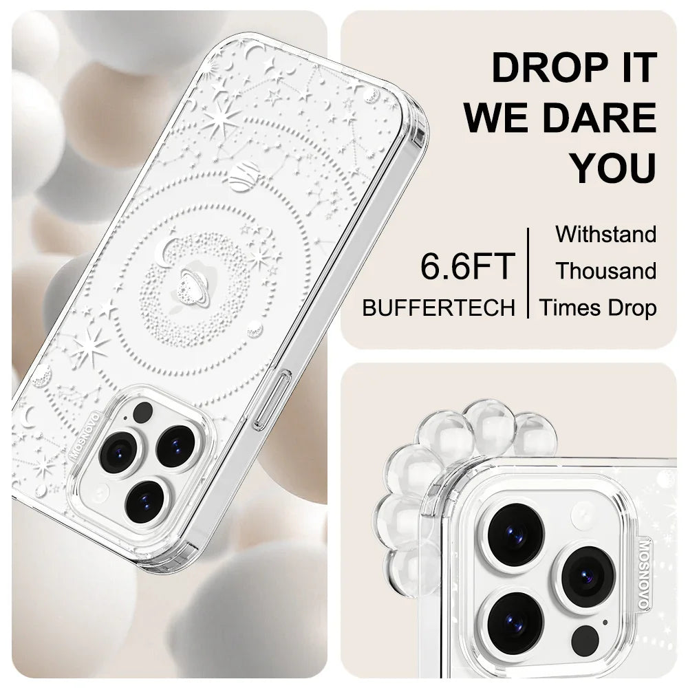 White Galaxy Phone Case - iPhone 14 Pro Max Case Clear