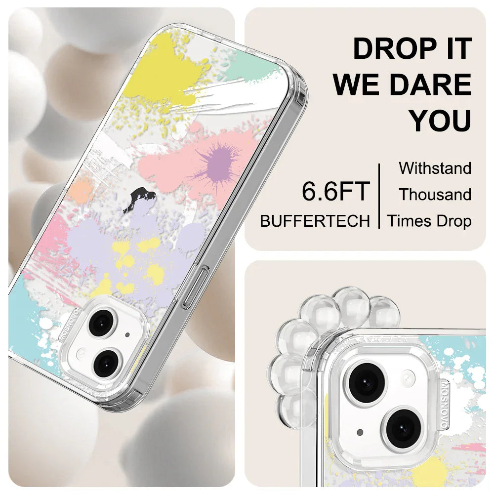 Splash Paint Phone Case - iPhone 14 Plus Case Clear With MagSafe