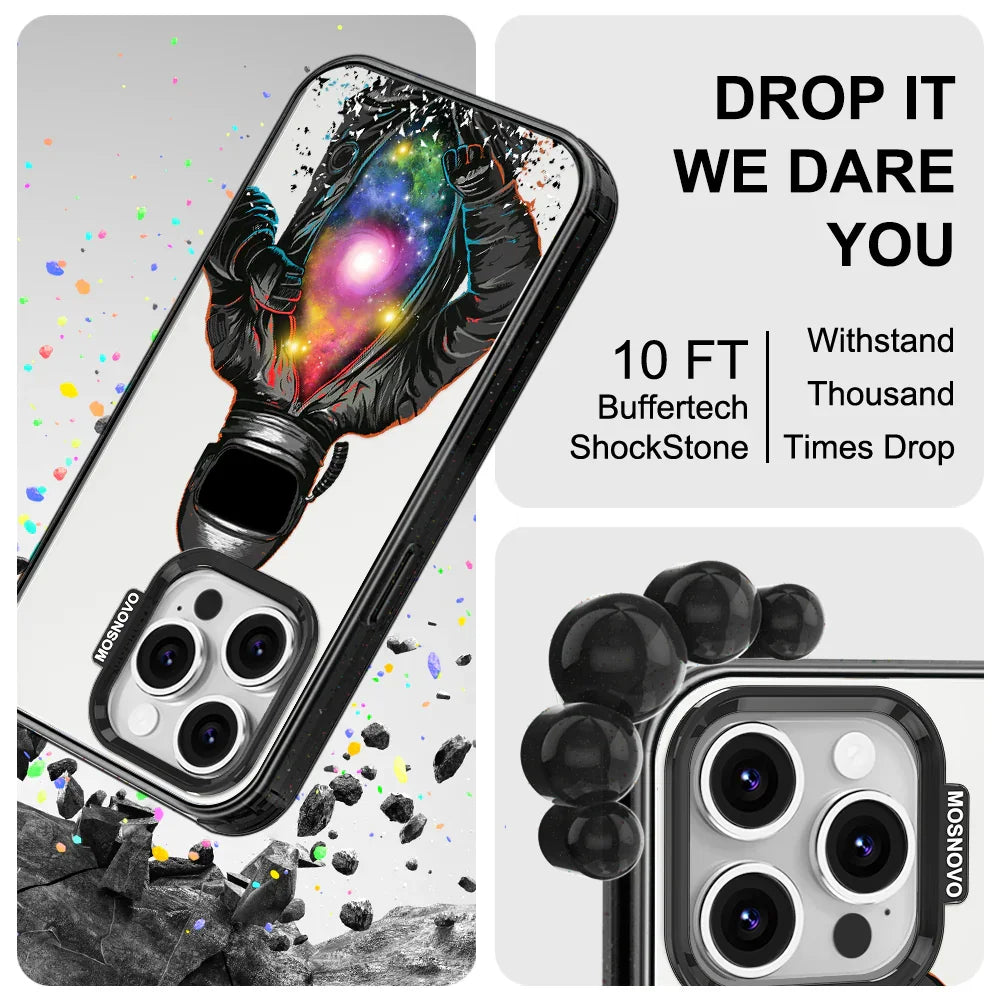 Mystery Astronaut Phone Case - iPhone 16 Pro Case Clear Black ShockStone