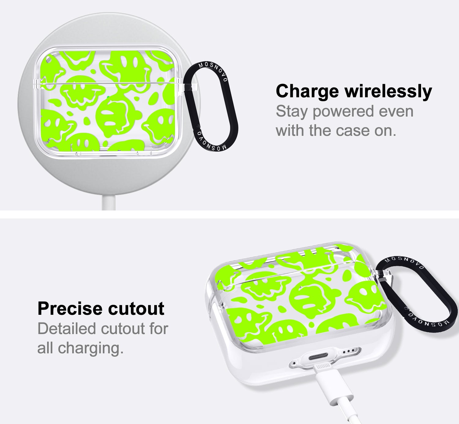 Distorted Green Smiles Face Airpods Pro 3 Case