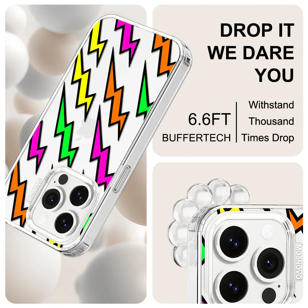 Colorful Lightning Phone Case - iPhone 14 Pro Case Clear