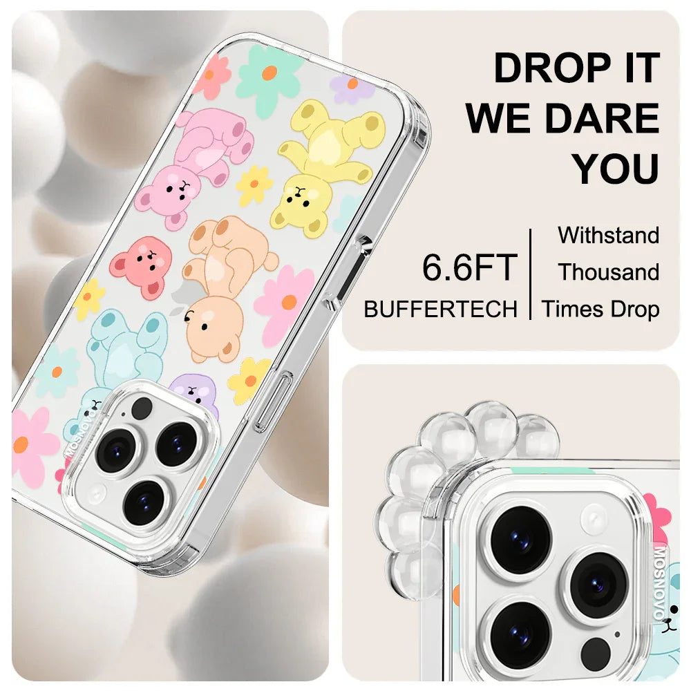 Cute Teddy Bear Phone Case - iPhone 16 Pro Case Clear