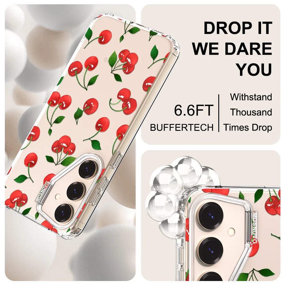 Poppy Cherry Phone Case - Samsung Galaxy S24 Plus Case Clear