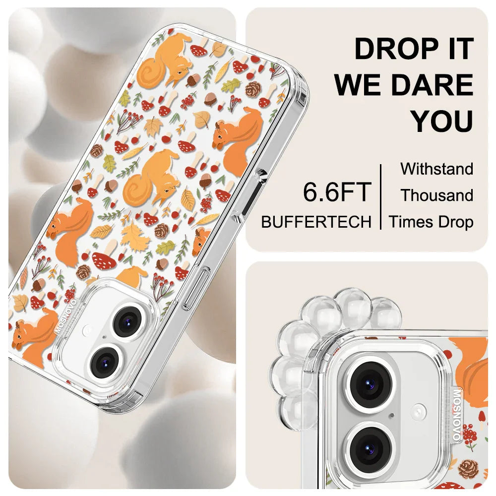 Autumn Squirrel Phone Case - iPhone 16 Plus Case Clear