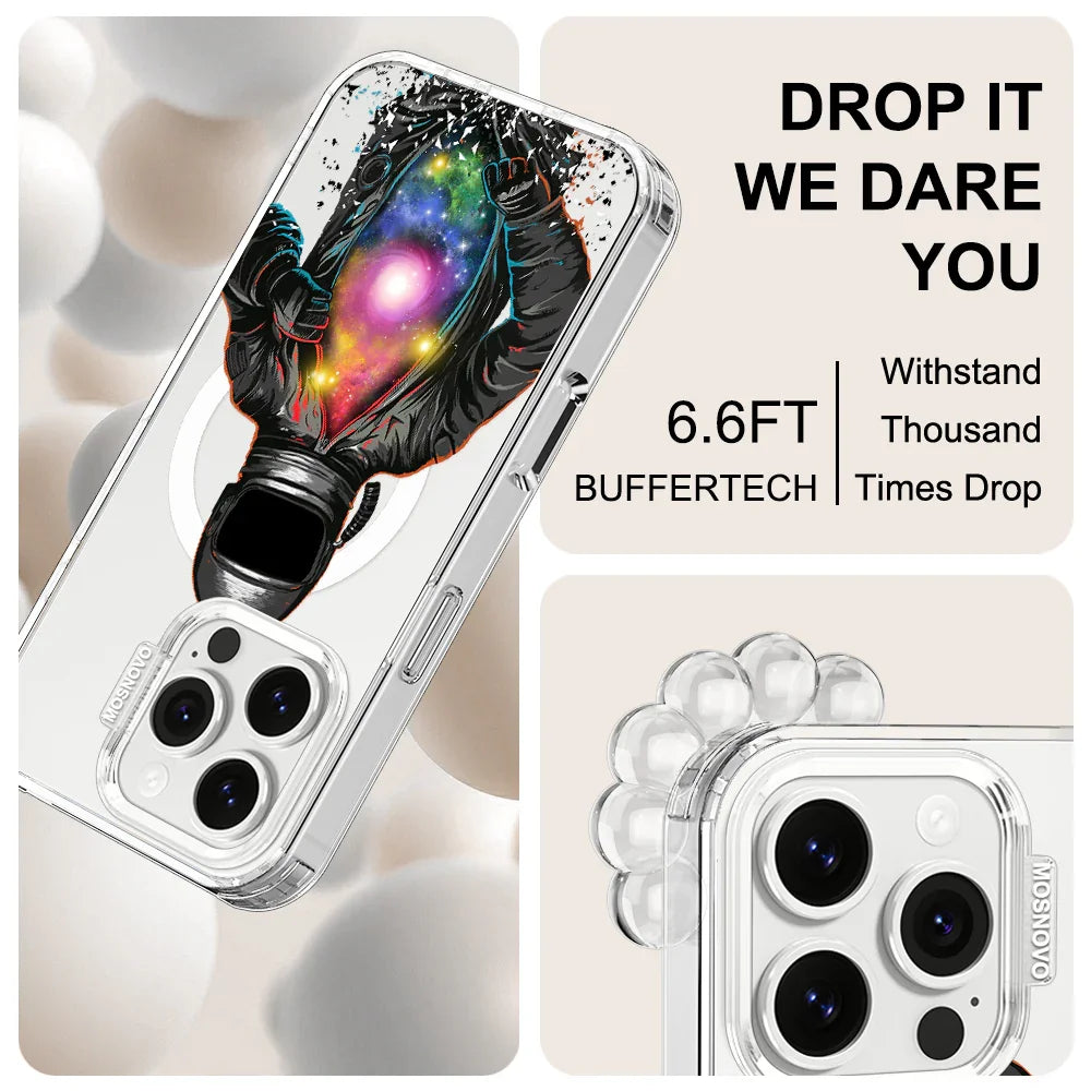 Mystery Astronaut Phone Case - iPhone 16 Pro Case Clear With MagSafe