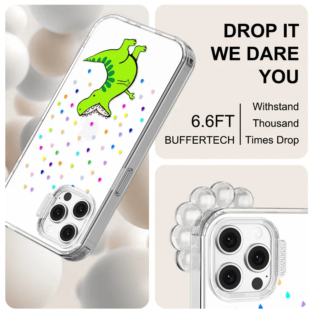 Rainbow Dinosaur Phone Case - iPhone 12 Case Clear