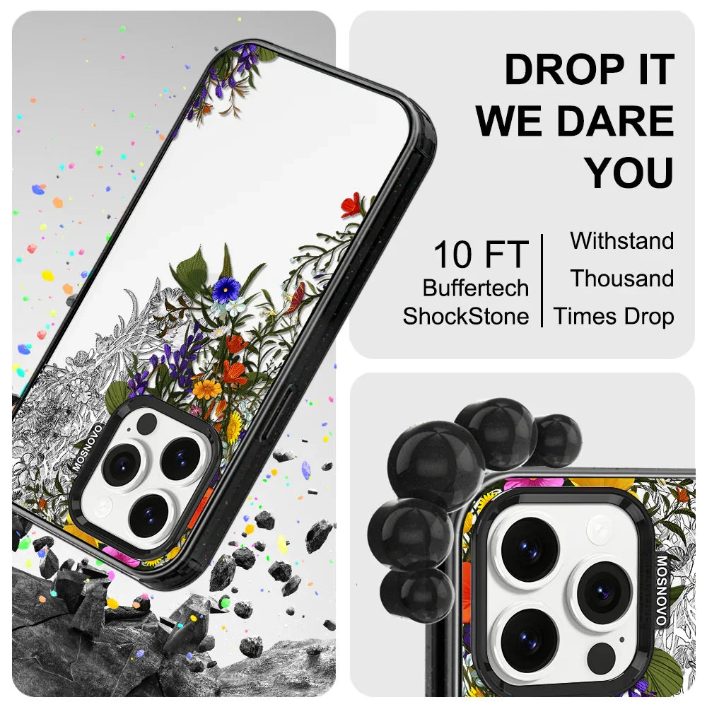 Spring Meadow Phone Case - iPhone 13 Pro Case Clear Black ShockStone