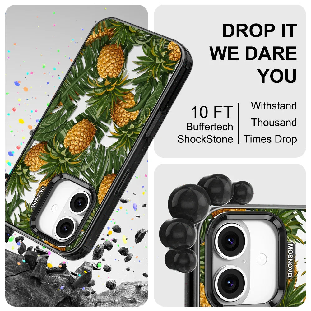 Pineapples Phone Case - iPhone 16 Case Clear Black ShockStone