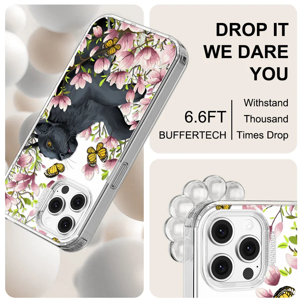 Black Leopard Garden Phone Case - iPhone 12 Case Clear