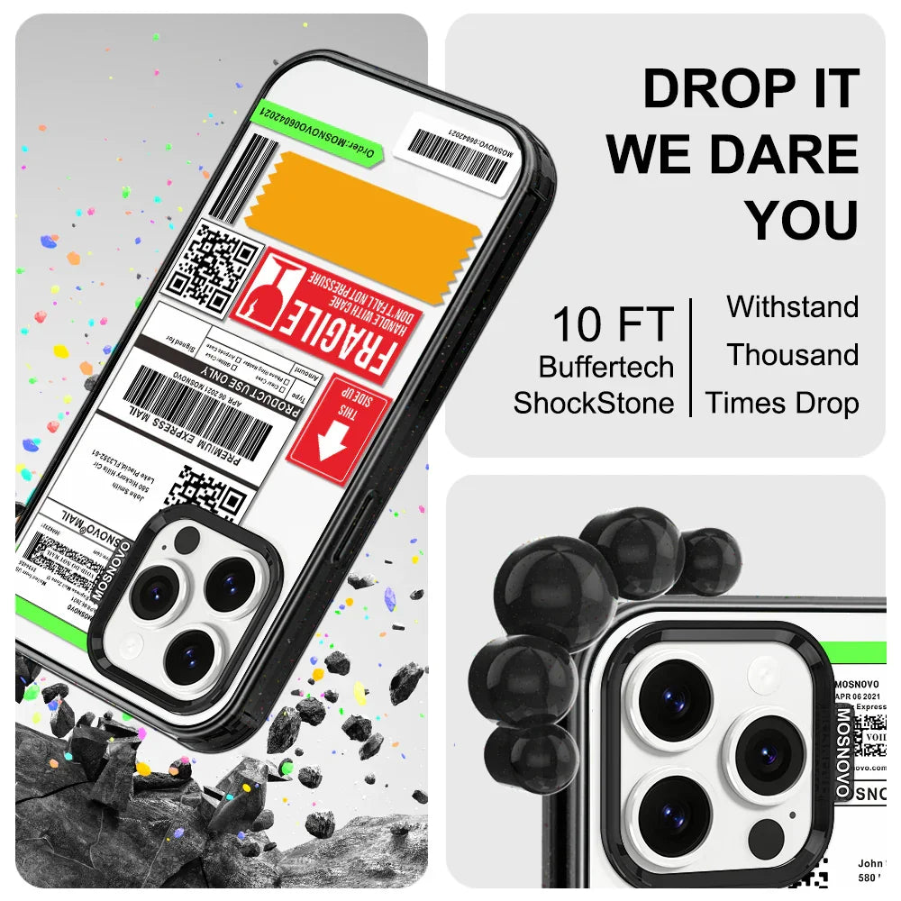 MOSNOVO LABEL Phone Case - iPhone 13 Pro Case Clear Black ShockStone