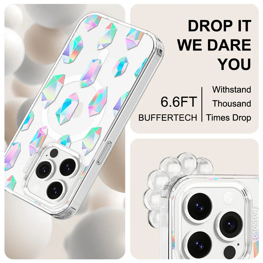 Crystal Gradient Diamond Phone Case - iPhone 14 Pro Case Clear With MagSafe