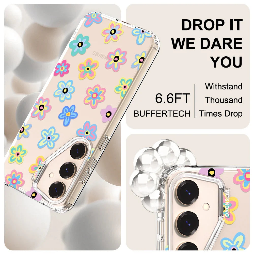 Groovy Flower Phone Case - Samsung Galaxy S24 Plus Case Clear