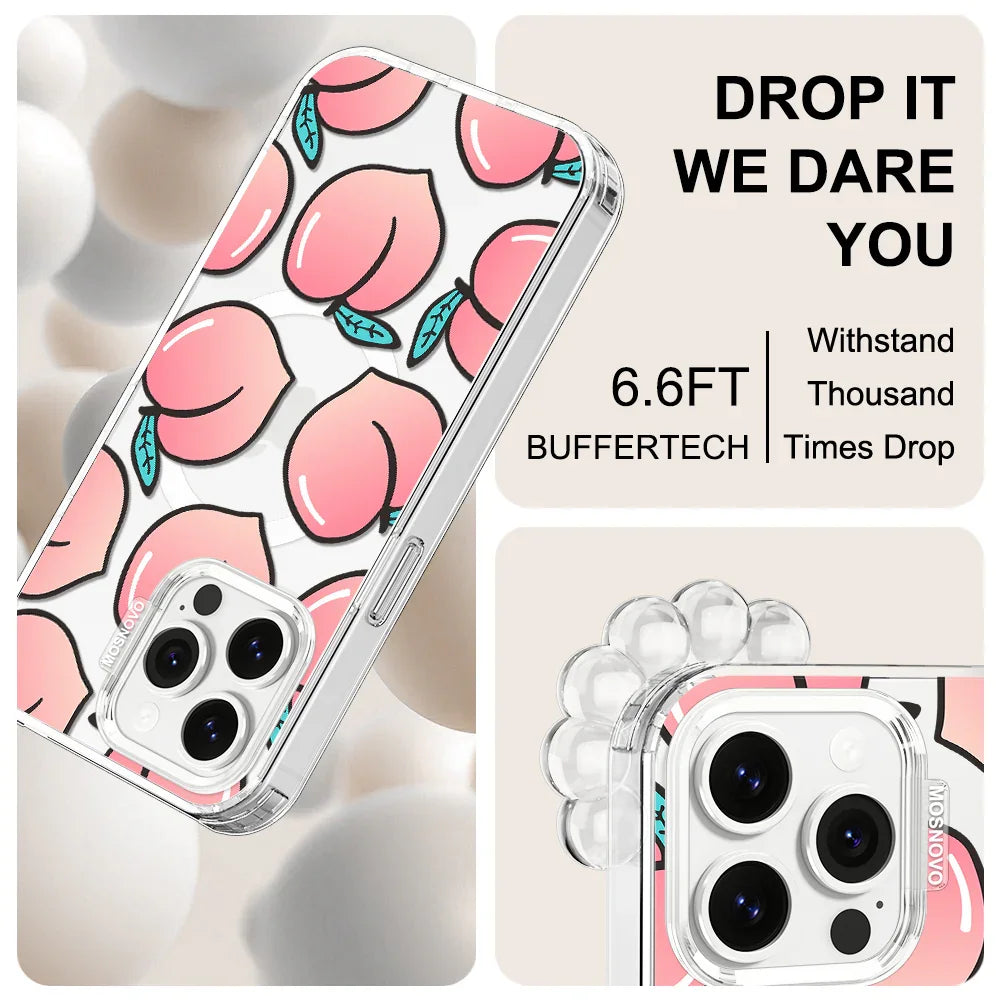 Cute Peach Phone Case - iPhone 14 Pro Max Case Clear With MagSafe