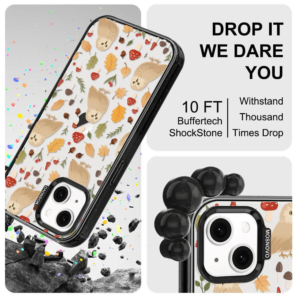 Autumn Owl Phone Case - iPhone 13 Case Clear Black ShockStone