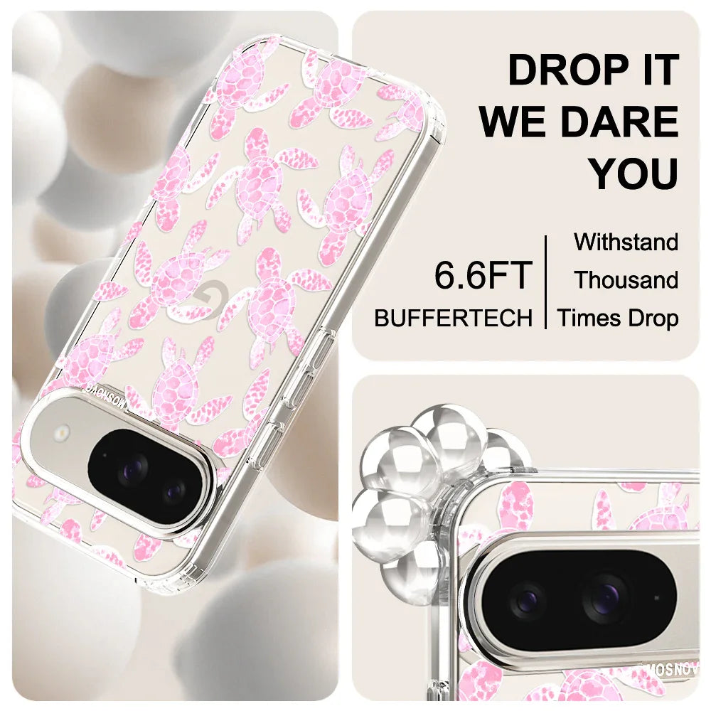 Pink Turtle Phone Case - Google Pixel 9 Case Clear