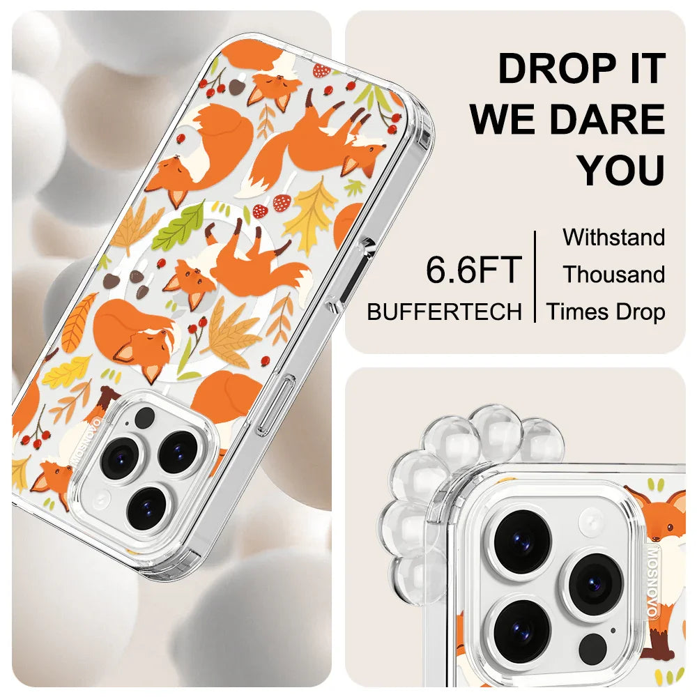 Autumn Fox Phone Case - iPhone 16 Pro Max Case Clear With MagSafe