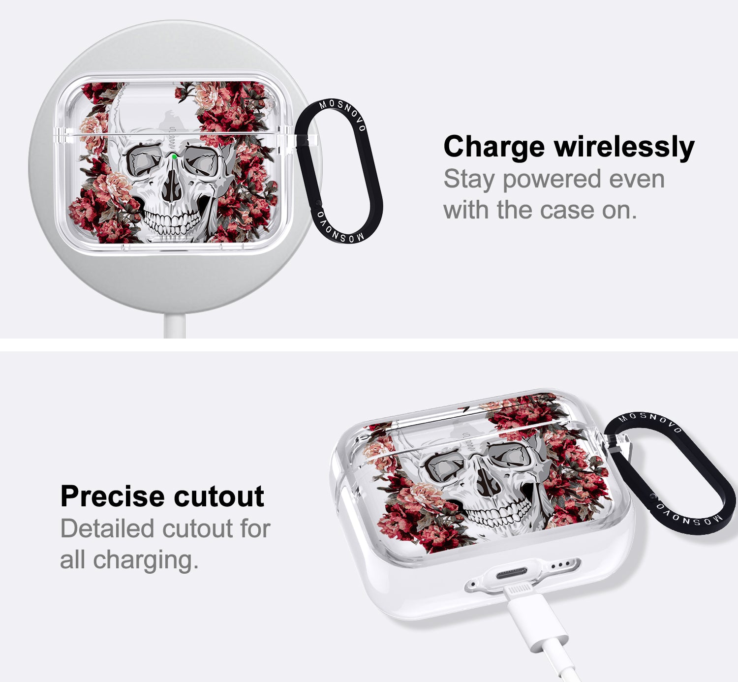 Red Flower Skull Airpods Pro 3 Case